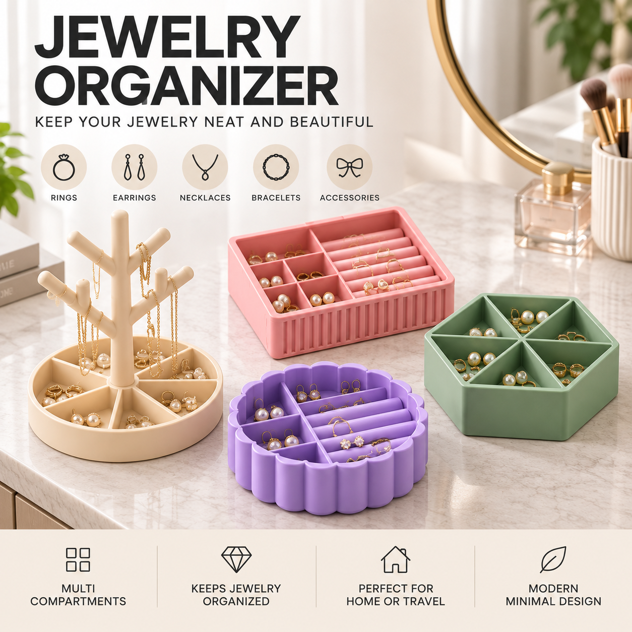 3D Printed Jewelry Organizer Collection – 30 Designs